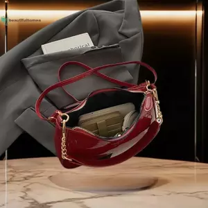BeautifulHomeA Thời Trang Thường Ngày Màu Trơn Da PU Đeo Vai Hàn Quốc Vintage Đơn Giản Nách Bagmuter Túi Xách Có Mặt Dây Chuyền Anh Đào VN