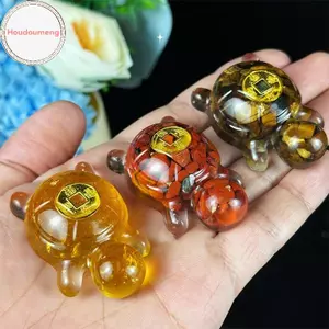Hooudou Tiền Rùa Tượng Giàu Có-Thu Hút Phong Thủy Tốt Lu Charm Pha Lê Nhựa Trang Trí Rùa Trang Trí Trang Trí Văn Phòng Nhà VN