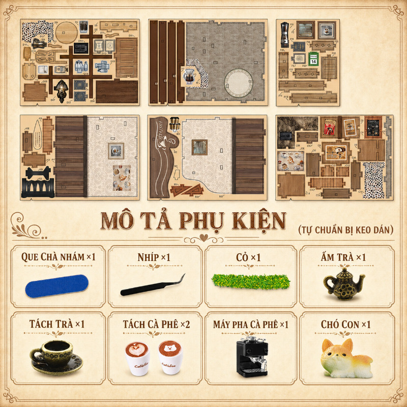 DIY-Mô Hình Nhà Gỗ 3D Lắp Ráp DIY – Bộ Kệ Sách Ma Thuật, Quà Tặng Cao Cấp, Handmade ý Nghĩa Cho Bé Trai, Bé Gái