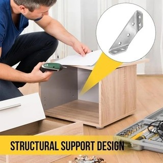 Đầu nối góc nội thất bằng thép không gỉ đa năng - Giá đỡ cố định hình tam giác có vít