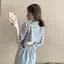Máy cắt cẩn thận Váy dài vừa phải dành cho nữ Mùa hè Phong cách mới lưng hẹp thon gọn hơn Halter Over-the-K