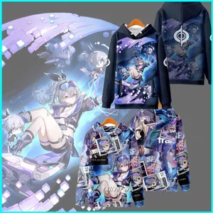 SY3 Honkai Star Rail Bạc Sói Áo Khoác Anime Áo Unisex Dài Tay Top Cosplay 3D Chui Đầu Plus Kích Thước YS3
