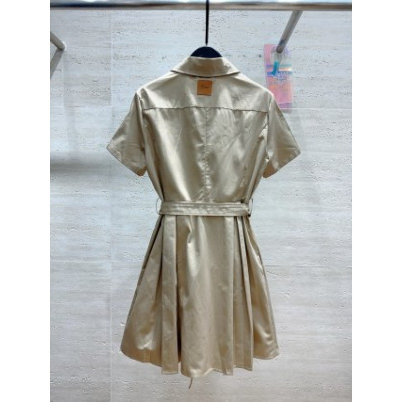 Váy nữ dài vừa phải mới có ve áo và thêu Cotton chéo