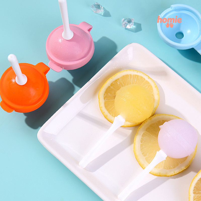 ✨Homie✨Mới kem kẹo mút khúc côn cầu trên băng khuôn silicone DIY nhà kem đông lạnh khuôn bóng