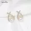 AqToCna 1 Cặp Nữ Retro Bông Tai Ngọc Trai Thời Trang Dễ Thương Thanh Lịch Ngọc Trai Bông Tai Sáng Tạo Đơn Giản Chữ X Kẻ Sọc Kim Cương Xuyên Bông Tai AqToCna