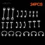 AqToCna 24 Chiếc Màu Sắc Trong Suốt Bụng Rốn Lưỡi Môi Nhẫn Thanh Studs Cơ Thể Xuyên Trang Sức AqToCna