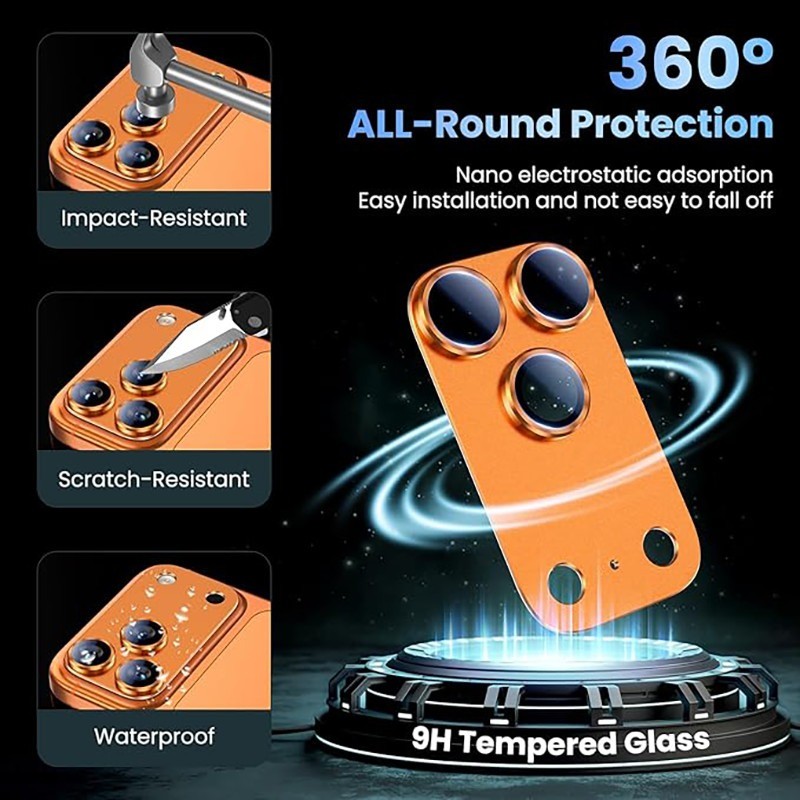 Ốp kính cường lực bảo vệ ống kính camera bằng hợp kim và kính cường lực cho iPhone 17 Pro Max iP17 Air ip17Pro 4G 5G 2026