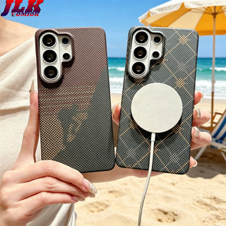 [JLK] Ốp Điện Thoại Kết Cấu Sợi Carbon Từ Tính Siêu Mỏng Cho Samsung Galaxy S26 Edge S25 FE S24 S23 Ultra A57 A56 A55 A17 A16 Vỏ PC Cứng Sạc Không Dây