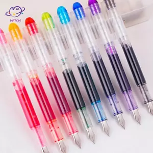 Bút máy HFTOY Dung tích lớn thời trang cổ điển Màu mực trong suốt Văn phòng phẩm ~
