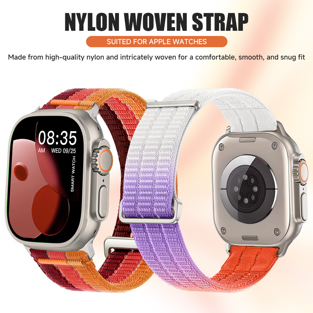 Dây đeo Nylon cho Apple Watch Ultra3 / 2 / 1 49mm Series11 / 10 46mm 45mm 44mm 42mm 41mm 9 8 7 6 SE3