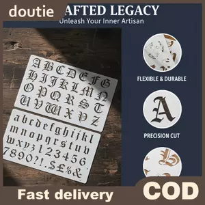 Bộ sưu tập Stencil thư pháp tiếng Anh cổ cao cấp doutie 6-Pa dành cho chữ và thủ công nghệ thuật VN