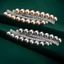 Kẹp Tóc PYCOU, Kẹp Tóc Lò Xo Cao Cấp Hai Hàng, Vintage Giả Ngọc Trai Sáng Bóng Thanh Lịch Barrettes Phụ Kiện Tóc