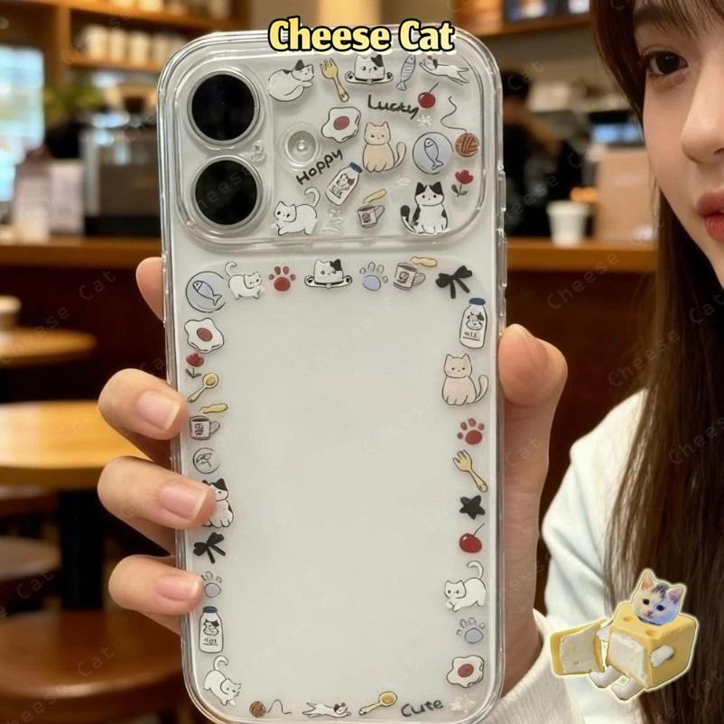 trở thành 17 Pro Max Ốp điện thoại khung ảnh hoạt hình mèo con cho iPhone 14 15 16 13 12 11 Pro Max Xs Maz XR