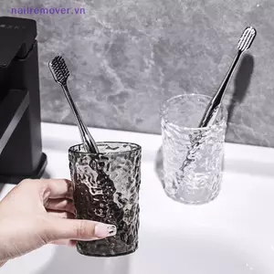 Cốc đựng bàn chải đánh răng nước súc miệng bằng nhựa có tay cầm tại nhà Phòng tắm Tumblers Cốc di động Giá đỡ bàn chải đánh răng trong suốt MỚI