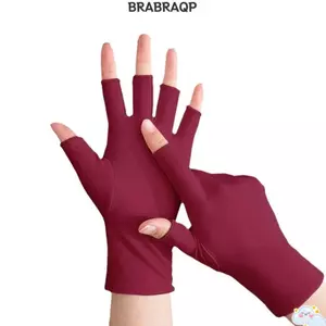 Găng tay lái xe BRARAA, Găng tay chống nắng thoáng khí chống tia cực tím, Găng tay vẽ móng tay nửa ngón có độ đàn hồi cao dành cho nữ