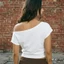 Áo thun trễ vai nữ Áo crop top ngắn tay màu trơn cho mùa hè