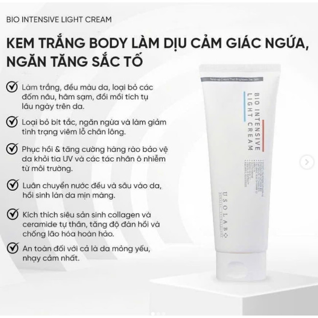 KEM DƯỠNG TRẮNG BODY USOLAB BIO INTENSIVE LIGHT DATE 2029