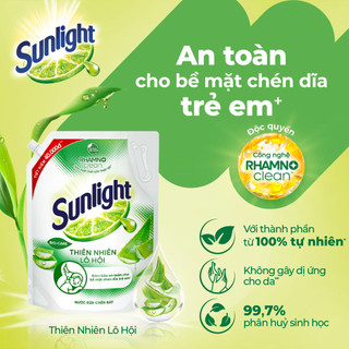Nước rửa chén Sunlight Bio-care với thành phần từ 100% tự nhiên Túi 3.3kg