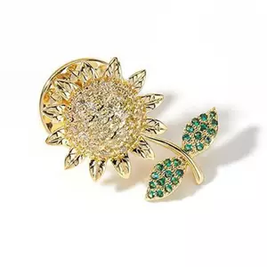 PNPIA- Thổ Cẩm Hướng Dương Kim Cương Giả Sáng Bóng Hợp Thời Trang Chống Ánh Sáng Bule Trâm Cài Vải Cố Định Pin Nhỏ Neline Trang Trí Phụ Kiện Mùa Hè