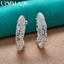 URMYLADY Bạc 925 Dệt Lưới Bông Tai Nữ Cưới Đính Hôn Thời Trang Quyến Rũ Trang Sức