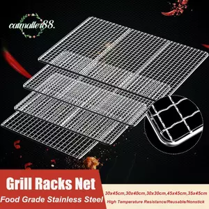 Giá nướng CATMALLER88, Lưới tản nhiệt vuông dây sắt, Dụng cụ nấu ăn tái sử dụng chống dính