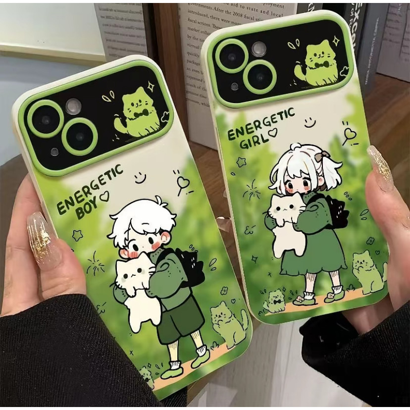 Ốp lưng in hình mèo dễ thương chống va đập cho iPhone 17/16/15/14/13/12/11 Pro Max/X/XR