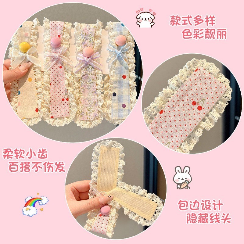 Set 2 Băng Đô Miếng Dán Tóc Velcro Magic Dán Hoa Dễ Thương Thời Trang Hàn Quốc - Phụ Kiện Tóc