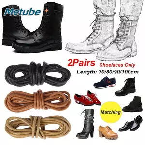 METUBE 2 Đôi Dây Giày Sáp Tròn 70 / 80 / 90 / 100cm Dây Giày Da Màu Giày