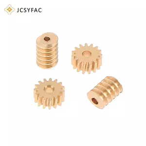JCSYFAC 1: 87 Modulus 0.2 15T Micro Brass Turbine Worm Tĩnh Thay Đổi Lỗ Bánh Răng Đường Kính 0.8mm / 1mm Giảm Bánh Răng Trục Kết Nối Mới