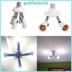 GODD 360 Độ Có Thể Điều Chỉnh E27 Bộ Chia Ổ Cắm Adapter Bóng Đèn LED Tiêu Chuẩn Bóng Đèn Ổ Cắm Bộ Chia Thay Thế
