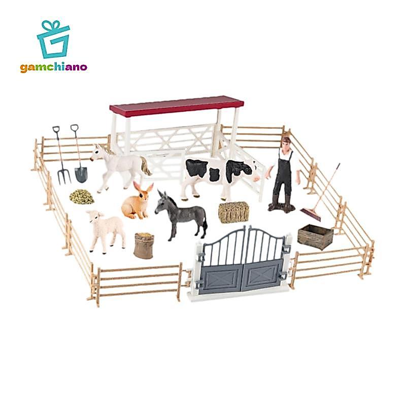 Nhựa Mini Nông Dân Các Bức Tượng Nhỏ Thực Tế Gia Cầm Trang Trại Động Vật Playset Đồ Chơi Thu Nhỏ Cho Nhà Búp Bê Bộ