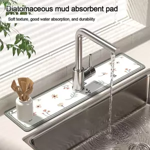 Tấm lót thấm chống trượt YOLOGO, Thảm thoát nước vòi phun nước đa chức năng, Diatomite bền bỉ Bồn rửa tiện lợi Thảm Splash Đồ dùng phòng tắm nhà bếp