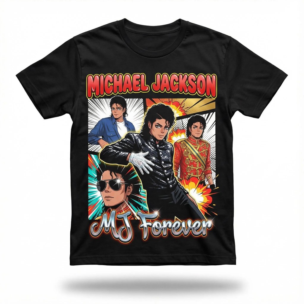 GC1 Michael Jackson MJ Mãi Áo Thun Anime Truyện Tranh Tee Retro Pop Nghệ Thuật Kỷ Nguyên Quà Tặng GC1