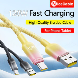 Cáp dữ liệu chuyển màu sạc siêu nhanh 6A 120W Cáp dữ liệu sạc điện thoại bện chất lượng cao USB sang Type C Cáp sạc xe hơi cho máy tính bảng máy tính xách tay