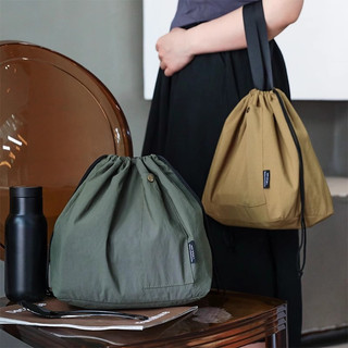 Túi đựng đồ ăn trưa có dây rút chắc chắn, Tote Bento dung tích lớn chống thấm nước hai lớp, Túi đựng thực phẩm di động cho văn phòng & sinh viên