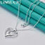 Mặt Vòng cổ quyến rũ hình trái tim bạc 925 16 / 18 / 20 / 22 / 24 / 26 / 30 Inch dành cho nữ Trang sức đính hôn đám cưới