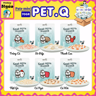 [ Combo Tiết Kiệm ] Pate Cho Mèo PetQ Sữa Dê Cao Cấp 70g - 50% Thịt 50% Sữa Dê Cho Mọi Lứa Tuổi
