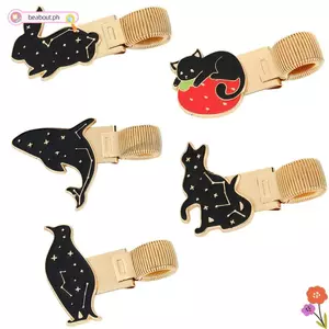 Giá đỡ bút động vật BEABOUT, Kẹp bút lò xo đánh dấu bằng kim loại, Dễ thương với lớp phủ tráng men Văn phòng phẩm cố định Giá đỡ vòng bút hữu ích Văn phòng phẩm sinh viên