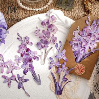 JIANWU Vintage Cây Hoa Phong Cảnh Cắt Kéo Thêu Sò Chất Liệu Giấy Sáng Tạo DIY Rác Tạp Chí Văn Phòng Phẩm