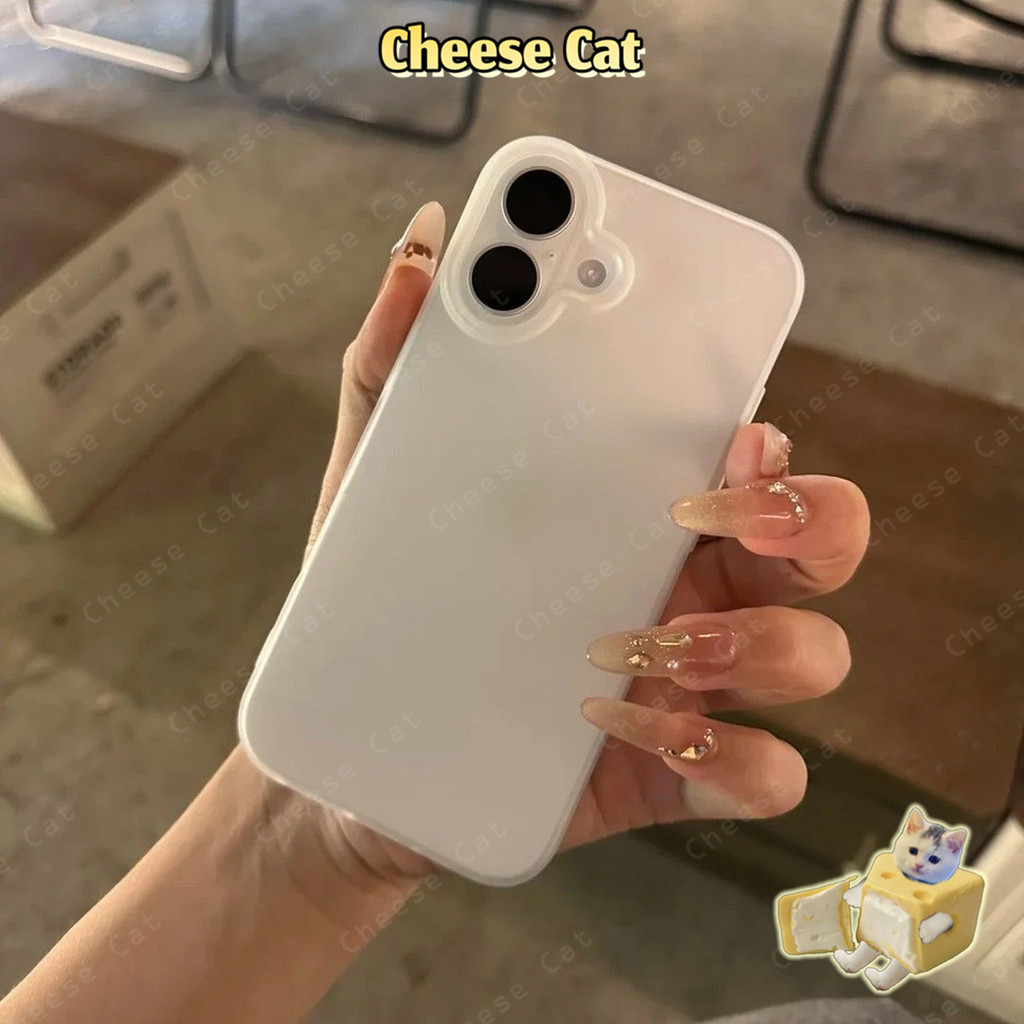 Ốp điện thoại màu trắng mờ đơn giản cho iPhone 11 12 13 14 15 16 17 Pro Max XR Xs Max 6 7 8 Plus
