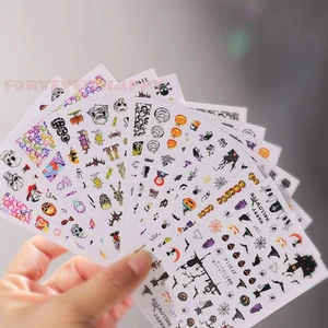 Halloween Nail Art Water Transfer Sticker 12 tờ để trang trí móng tay DIY