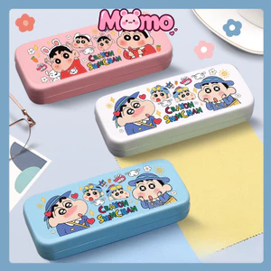Ốp lưng kính từ tính nắp gập hình anime hoạt hình Crayon Shin-chan dành cho trẻ em