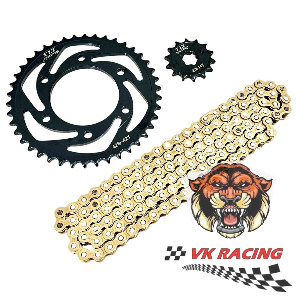 Bộ nhông sên đĩa NSD xích sên TLT thái lan exciter 150 - ex150 2015-2019 (Black 428H mạ đồng 14-42-126L)
