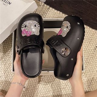 Giày Nữ Thời Trang Kim Cương Giả KT Cat Baotou Dép Nữ Mặc Ngoài Mùa Hè Phong Cách Mới Đế Dày Tăng Chiều Cao Phù Hợp Với Giày Sandal Đi Biển Lười Dép