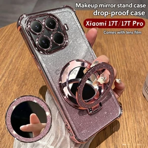 Vỏ Xiaomi 17T Cho Xiaomi 17T Pro 17TPro 15TPro Mi17T Xiaomi17TPro 5G Thời Trang Trong Suốt Lấp Lánh Bling Vỏ Điện Thoại Mềm Giá Đỡ Vòng Từ Tính Giá Đỡ Túi Khí Bảo Vệ Mặt Sau