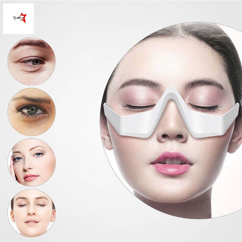 Máy mát xa mắt màu đỏ nén nóng không dây - Dụng cụ làm đẹp để thư giãn mắt