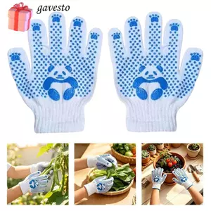 Găng tay làm vườn trẻ em GAVESTO 1 / 2 / 4, Găng tay làm việc trẻ em bằng Cotton Polyester thoáng khí, họa tiết động vật bền bỉ Không mùi Găng tay bảo vệ tay chống trượt Vệ sinh gia đình