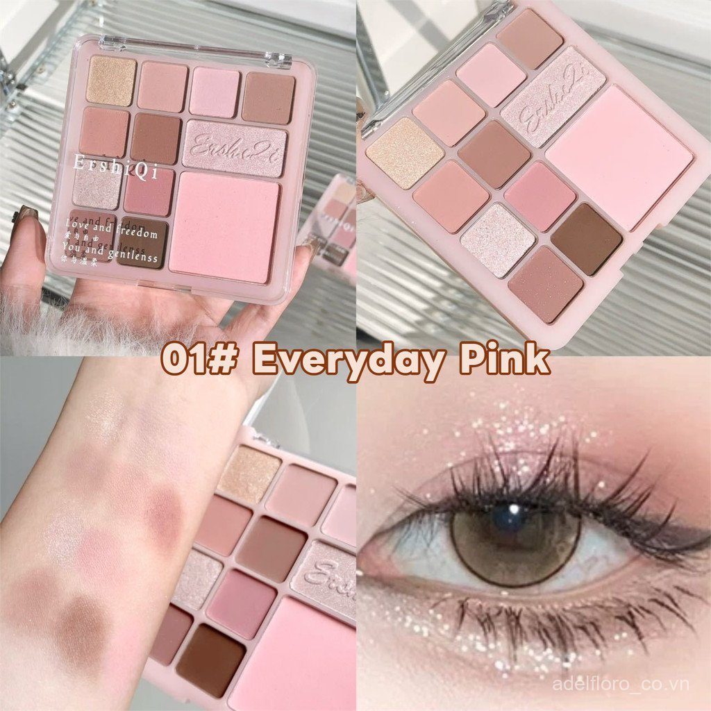 [2026 Mới] Bảng Màu 12 Màu - Phấn má hồng phấn mắt, Màu hồng Gradient, Matte Shimmer, Soft Blend