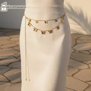 Cheenm Vintage Lấy Cảm Hứng Từ Vàng Kim Loại Thắt Lưng Có Thể Điều Chỉnh Bule Cho Đầm Thời Trang Phụ Kiện VN