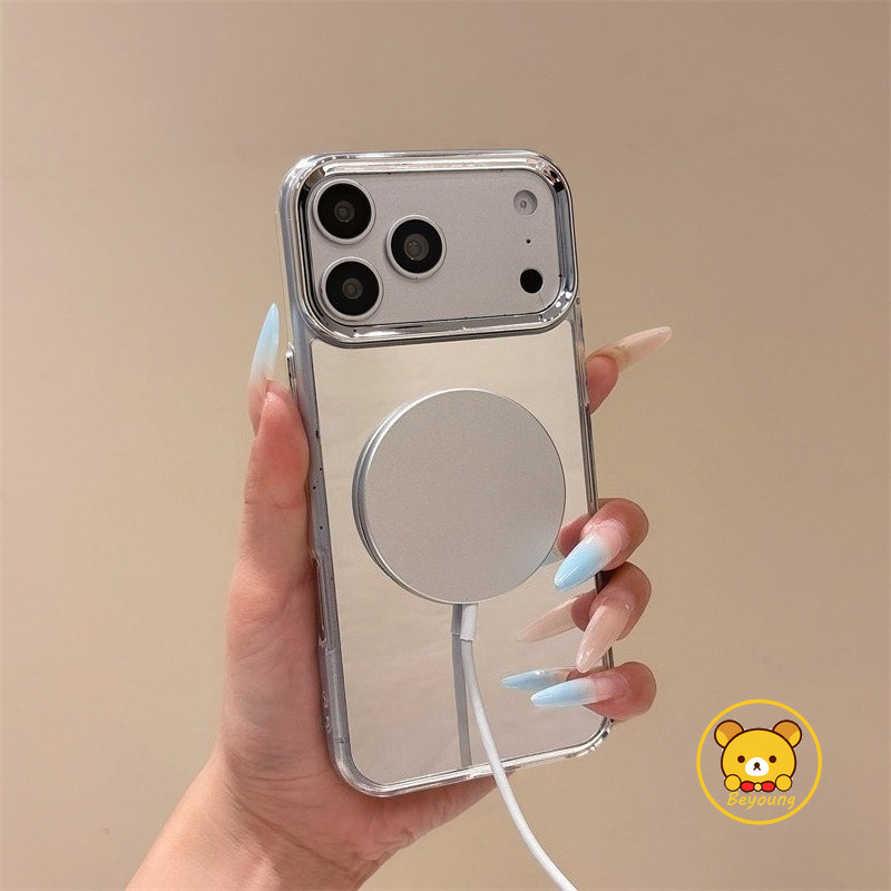 Ốp Điện Thoại Gương Từ Tính Kim Loại Cho Realme C35 C33 C30 C25S C25Y C21Y C20A C17 C15 C12 C11 C1 Vỏ Sạc Không Dây